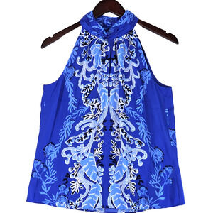 Lilly Pulitzer Women's Halter Top Donita Alba Baja Cove Floral Sleeveless Tank 6